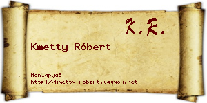 Kmetty Róbert névjegykártya