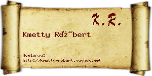 Kmetty Róbert névjegykártya