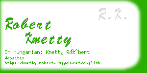 robert kmetty business card